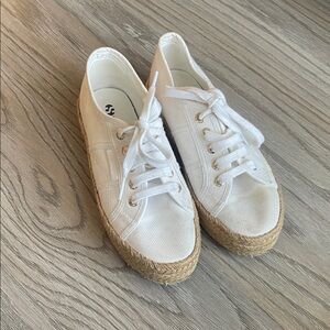 Superga White Canvas Espadrille Shoes
